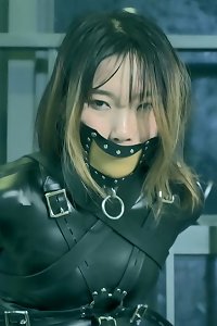 bondage leather catsuit woman