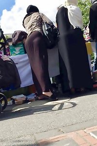 Hijabi large ball sack mom